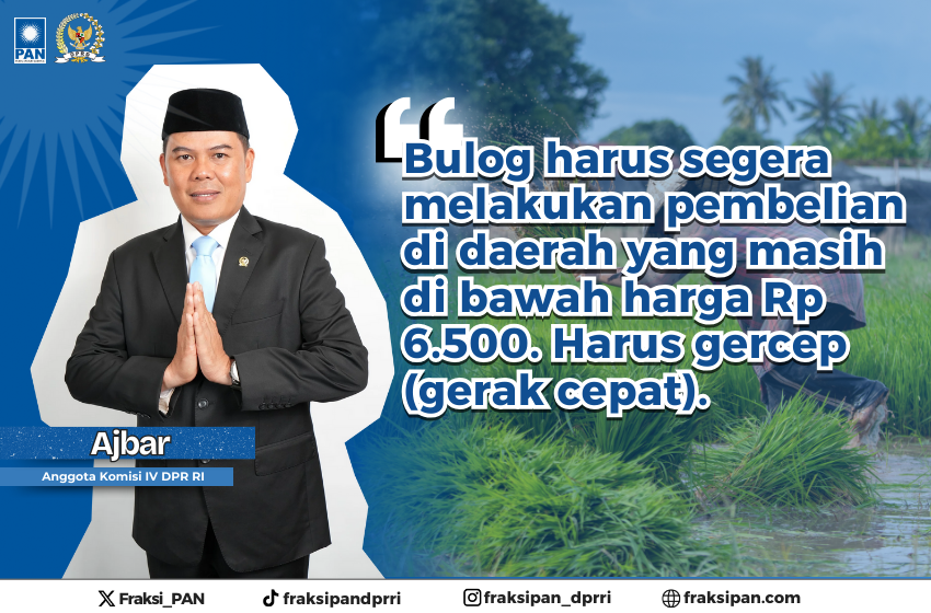  Ajbar Desak Bulog Perlu Gerak Cepat Untuk Menyerap Gabah Demi Kesejahteraan Petani