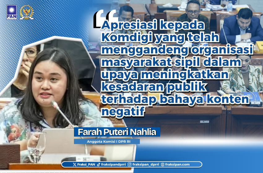  Farah Puteri Nahlia Dukung Penambahan Anggaran Kemkomdigi untuk Tangani Konten Negatif