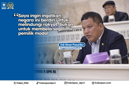 Edi Oloan Pasaribu, Anggota Komisi II DPR RI dari Fraksi Partai Amanat Nasional (PAN)